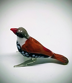 El Yapımı Murano Cam Gouldian İspinozu Kuş Biblosu. 1988 yılında yapılmıştır.