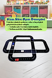 Oyuncak Araba, Araç Parkuru (Medium) -eğitici Ve Eğlenceli Yol Yapım Ahşap Oyuncak - Otoban Puzzle