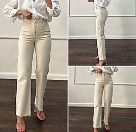 ZARA TAM KALIP BEYAZ JEAN